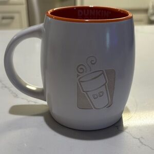 Dunkin' White and Orange Coffee Mug